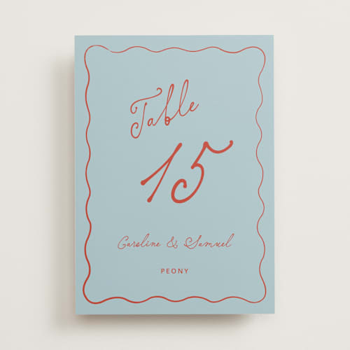 This is a sky table numbers with standard by Kelly Watkins called whimsical printing on doublethick in standard