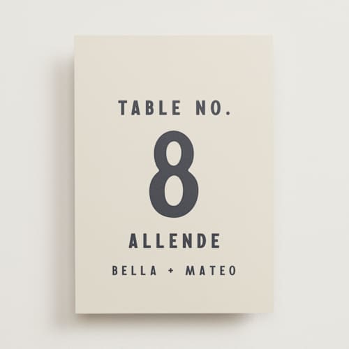 This is a baja blue table numbers with standard by Ani Somi called coyota printing on doublethick in standard