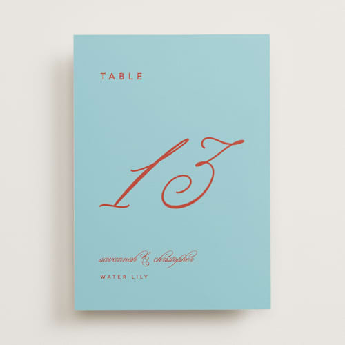 This is a sky table numbers with standard by Kelly Watkins called vivid printing on doublethick in standard