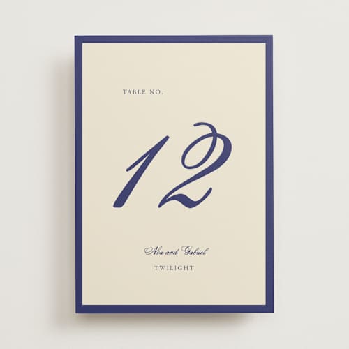 This is a cobalt table numbers with standard by Ani Somi called borders printing on doublethick in standard