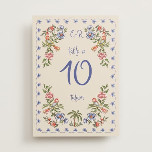 This is a sea table numbers with standard by Chris Griffith called artisan wedding printing on doublethick in standard