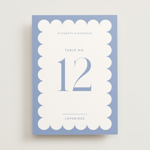This is a nantucket table numbers with standard by Design Lotus called lavender dreams printing on doublethick in standard