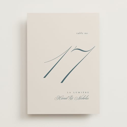 This is a moss table numbers with standard by Ana de Sousa called written with love printing on doublethick in standard