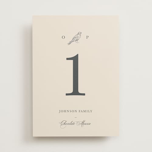 This is a champagne table numbers with standard by Sara Hicks Malone called belle meade printing on doublethick in standard