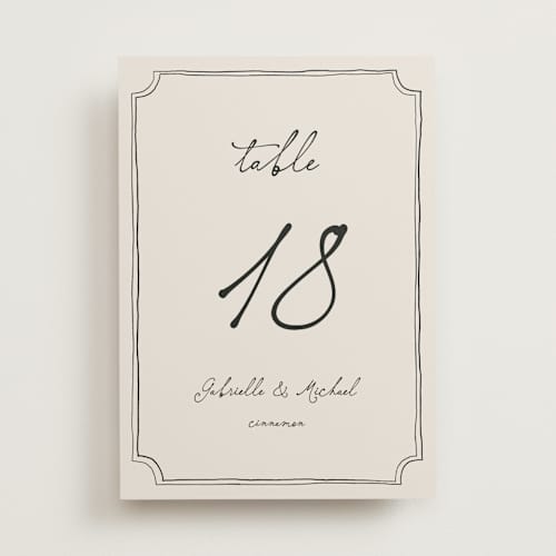 This is a vintage table numbers with standard by Kelly Watkins called felicity printing on doublethick in standard
