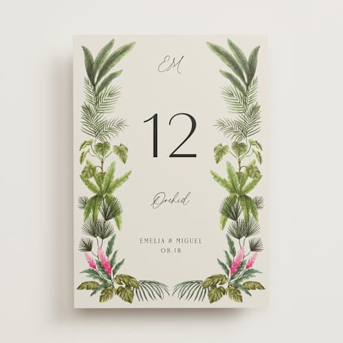 This is a lime table numbers with standard by Elly called tropical garden printing on doublethick in standard