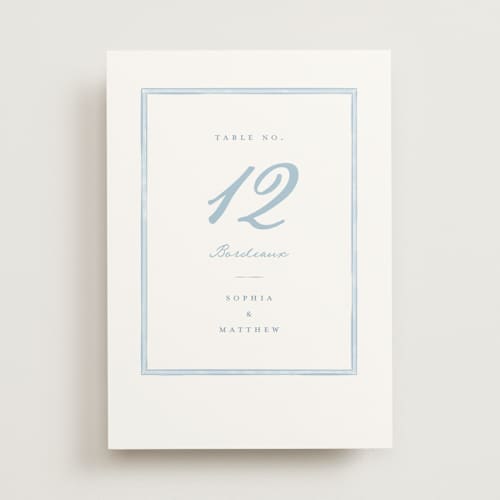 This is a lagoon table numbers with standard by Leah Bisch called bow frame printing on doublethick in standard