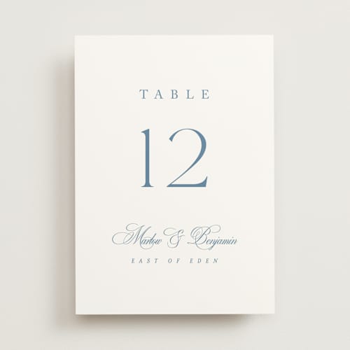This is a ocean table numbers with standard by Kelly Schmidt called chic script printing on doublethick in standard