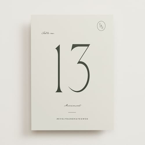 This is a forest table numbers with standard by Blustery August called hayes printing on doublethick in standard