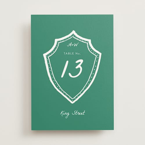 This is a palm table numbers with standard by Erika Firm called palm tree crest printing on doublethick in standard