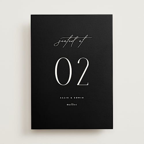 This is a pearl table numbers with standard by Christie Garcia called everly printing on doublethick in standard