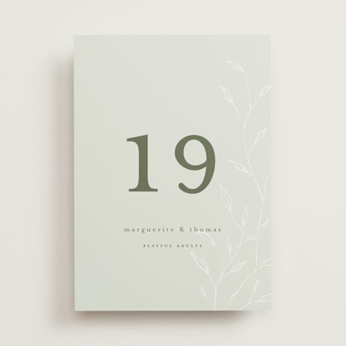 This is a aqua mist table numbers with standard by chocomocacino called tortina printing on doublethick in standard