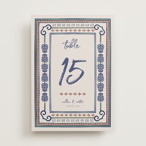 This is a neptune table numbers with standard by Kelly Watkins called vase printing on doublethick in standard