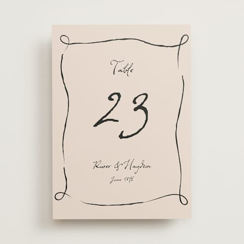 This is a black dahlia table numbers with standard by Cass Loh called tablescape drawing printing on doublethick in standard