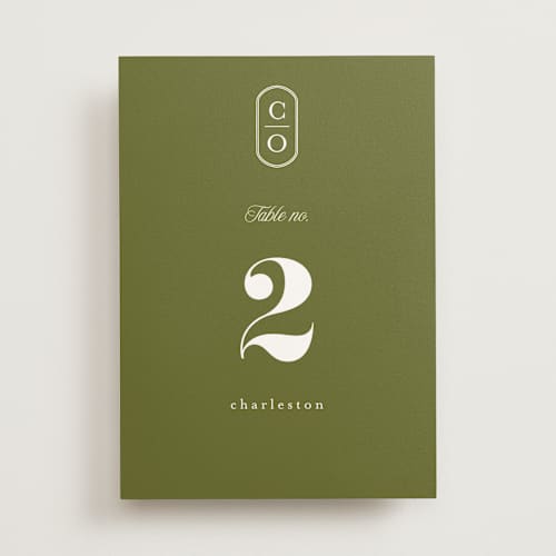 This is a summer table numbers with standard by Angela Marzuki called garland monogram printing on doublethick in standard