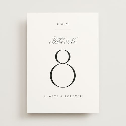 This is a leaf table numbers with standard by Kristie Kern called conley printing on doublethick in standard