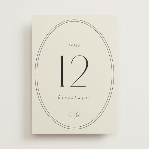 This is a onyx table numbers with standard by Alaina Cherup called la graine printing on doublethick in standard