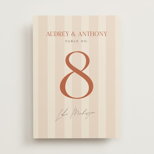 This is a butter table numbers with standard by Pixel and Hank called ambrosial printing on doublethick in standard