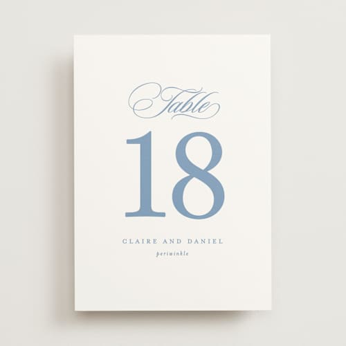 This is a sky table numbers with standard by Creo Study called aristocratic printing on doublethick in standard