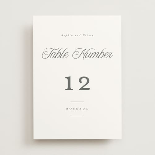 This is a graphite table numbers with standard by Leah Bisch called beautiful day printing on doublethick in standard