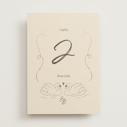 This is a buttercream table numbers with standard by Helena Vitto called the swan printing on doublethick in standard