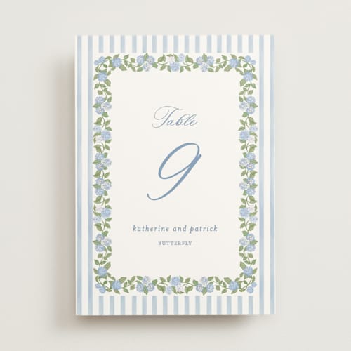 This is a ocean table numbers with standard by Creo Study called pillowy border printing on doublethick in standard