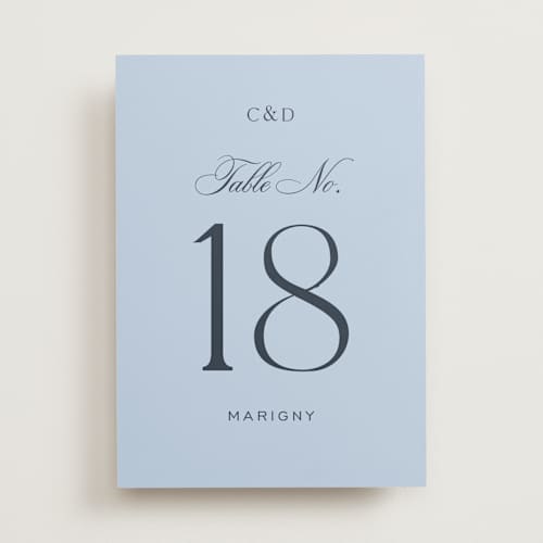 This is a frost table numbers with standard by Megan Davis called nola printing on doublethick in standard