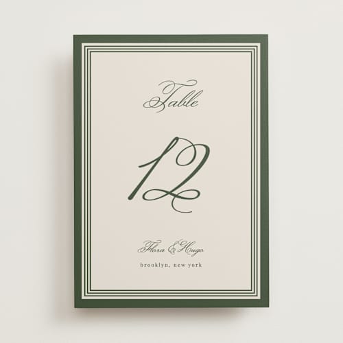 This is a evergreen table numbers with standard by Kelly Watkins called emerson printing on doublethick in standard