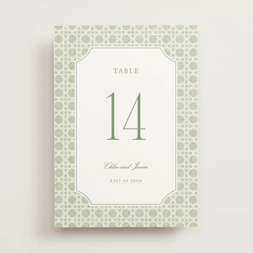 This is a garden table numbers with standard by Kelly Schmidt called summer linen printing on doublethick in standard