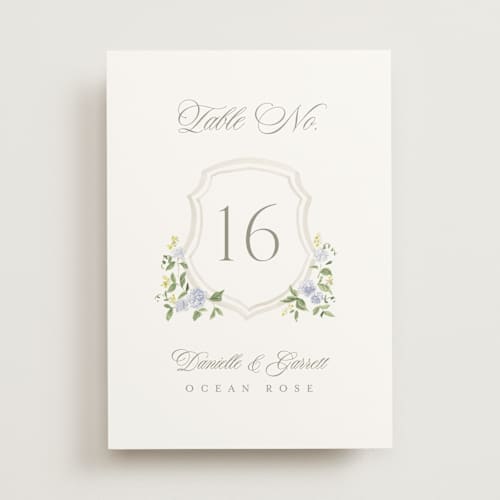 This is a sky table numbers with standard by Everett Paper Goods called ocean point printing on doublethick in standard