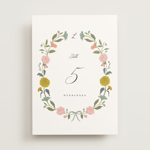 This is a swan table numbers with standard by Lori Wemple called botanical cameo printing on doublethick in standard