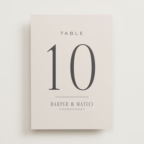This is a sandstone table numbers with standard by Nicole Walsh called close-up printing on doublethick in standard