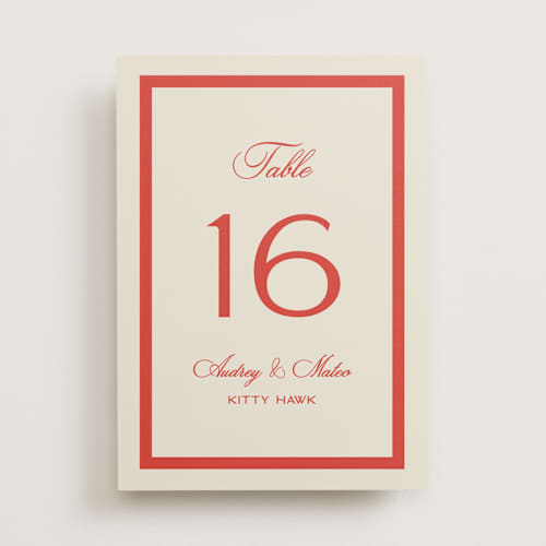 This is a lobster table numbers with standard by Jackie Crawford called kitty hawk printing on doublethick in standard