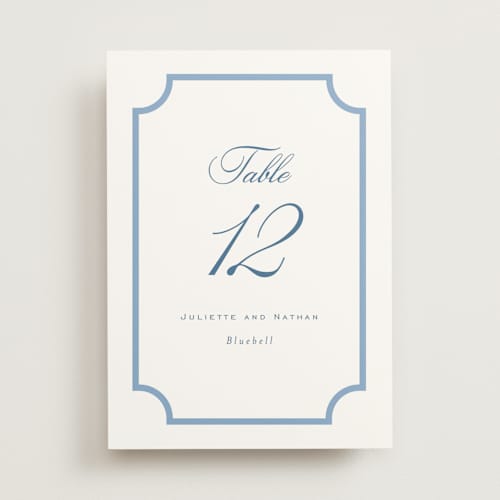 This is a bluebell table numbers with standard by Jessica Williams called marenza printing on doublethick in standard