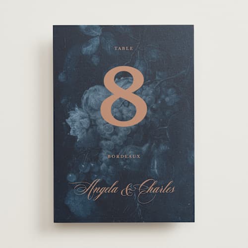 This is a nautique table numbers with standard by Kamala Nahas called renaissance printing on doublethick in standard