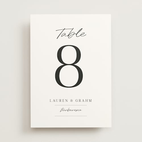 This is a noir table numbers with standard by Shiny Penny Studio called countryside villa printing on doublethick in standard
