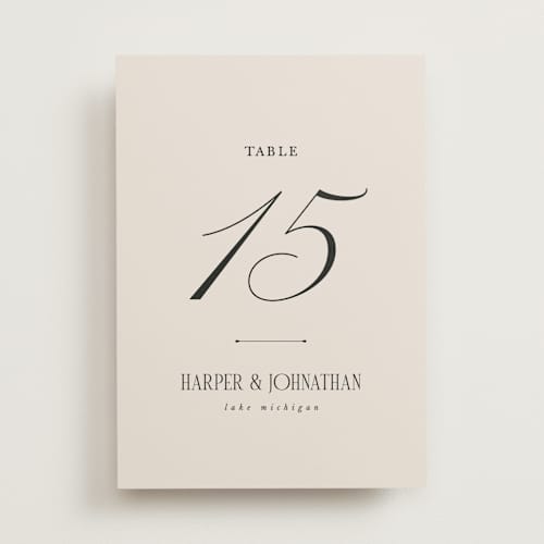 This is a linen table numbers with standard by Kate Ahn called mirin printing on doublethick in standard