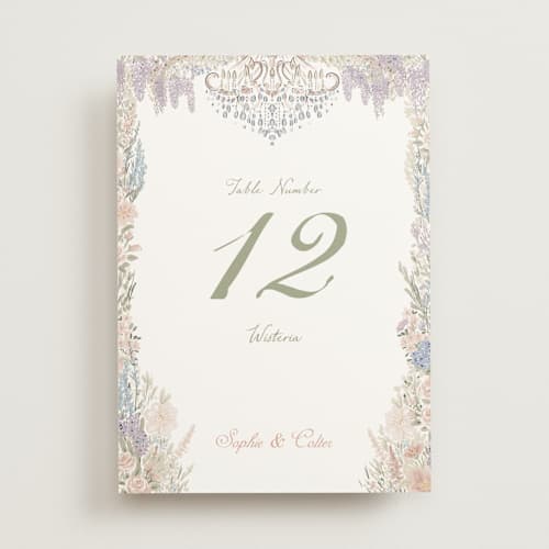 This is a petal table numbers with standard by Jenna Holcomb called charlotte printing on doublethick in standard