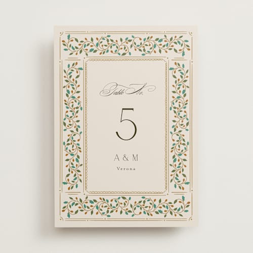 This is a autumn table numbers with standard by Ashlee Townsend called juliet printing on doublethick in standard