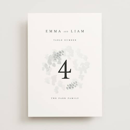 This is a classic white table numbers with standard by Design Lotus called a thousand years printing on doublethick in standard