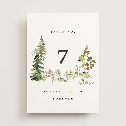 This is a forest table numbers with standard by Petra Kern called great outdoors printing on signature in standard