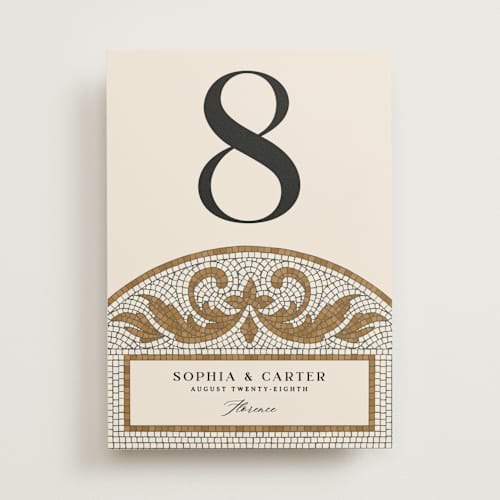 This is a sand table numbers with standard by GeekInk Design called floral mosaic printing on signature in standard