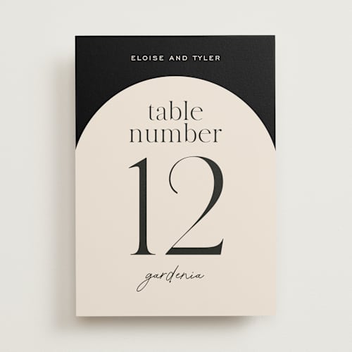 This is a noir table numbers with standard by Jessica Corliss called little party big love printing on doublethick in standard