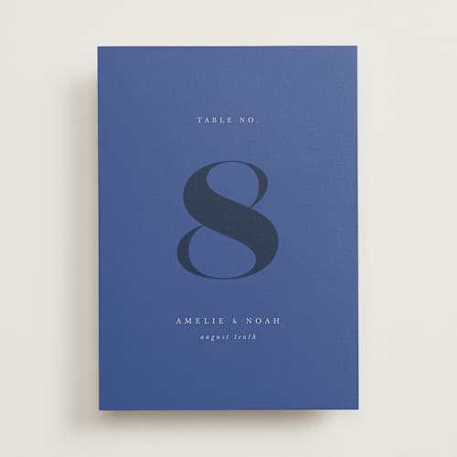 This is a marseille bleu table numbers with standard by Up Up Creative called centro printing on doublethick in standard