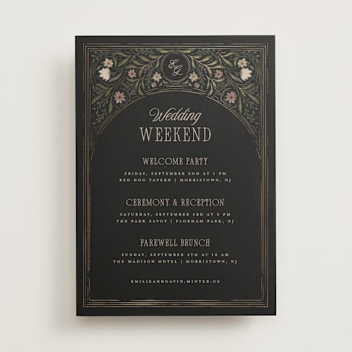This is a noir ceremony reception essentials with foil pressed by Randi Cirelli called emilie printing on signature in standard
