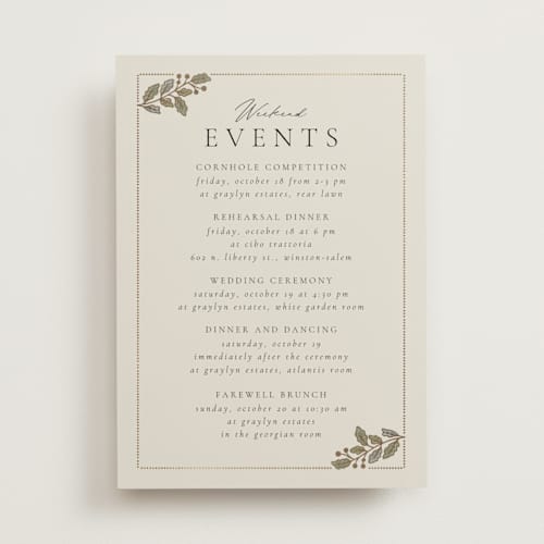 This is a fern ceremony reception essentials with foil pressed by Jen Owens called vine wrap printing on signature in standard