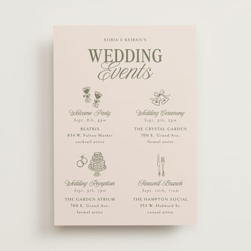 This is a meadow ceremony reception essentials with standard by Melanie Kosuge called soria printing on signature in standard