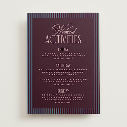 This is a plum ceremony reception essentials with standard by Owl and Toad called sophisticate printing on signature in standard