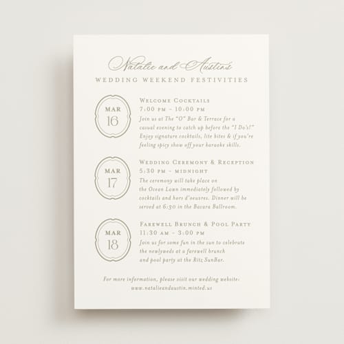 This is a paris rain ceremony reception essentials with standard by Jennifer Postorino called calia  printing on signature in standard