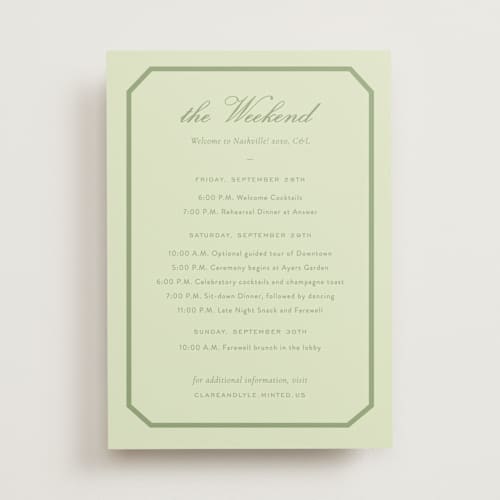 This is a mint ceremony reception essentials with standard by Sara Hicks Malone called montgomery printing on signature in standard